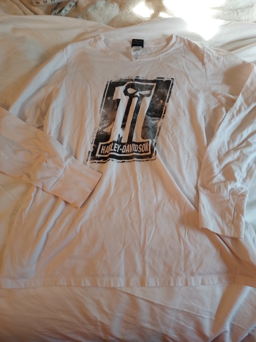 Harley-Davidson Womens White Long Sleeve Logo Tee